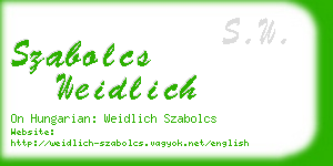 szabolcs weidlich business card